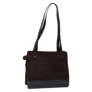 Chanel Vintage Logo Tote Suede Brown Suede Tote Bag Bag